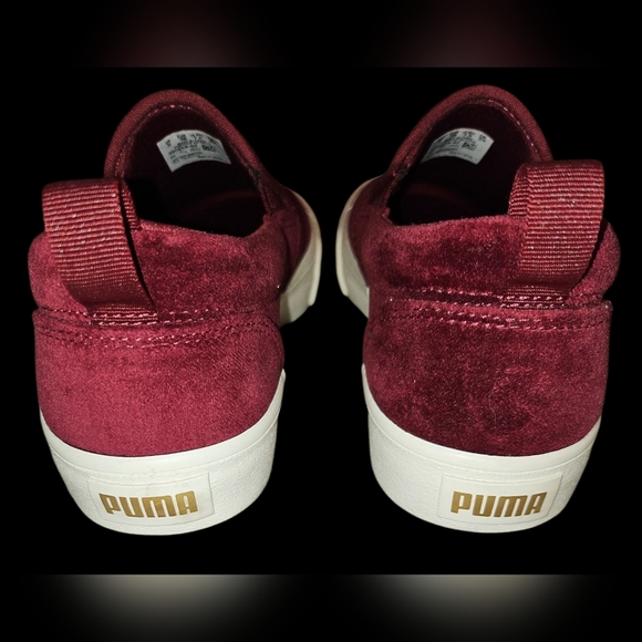 Puma Red Velvet Sneakers with Embroidered Details Size New - Picture 6 of 6